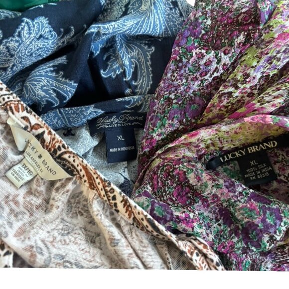 BUNDLE OF 3 VINTAGE LUCKY BRAND‎ Y2K BOHO BLOUSE TOPS X LARGE/1X - Picture 5 of 5